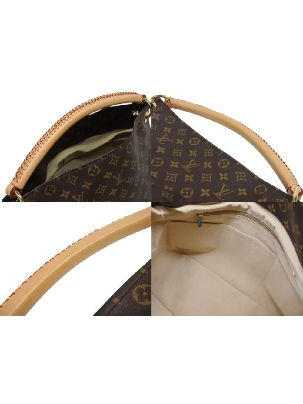 Louis Vuitton Artsy MM Shoulder Bag Monogram Leather Gold